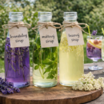 Bylinné sirupy na domácí limonády - levandulový, mátový, bezový