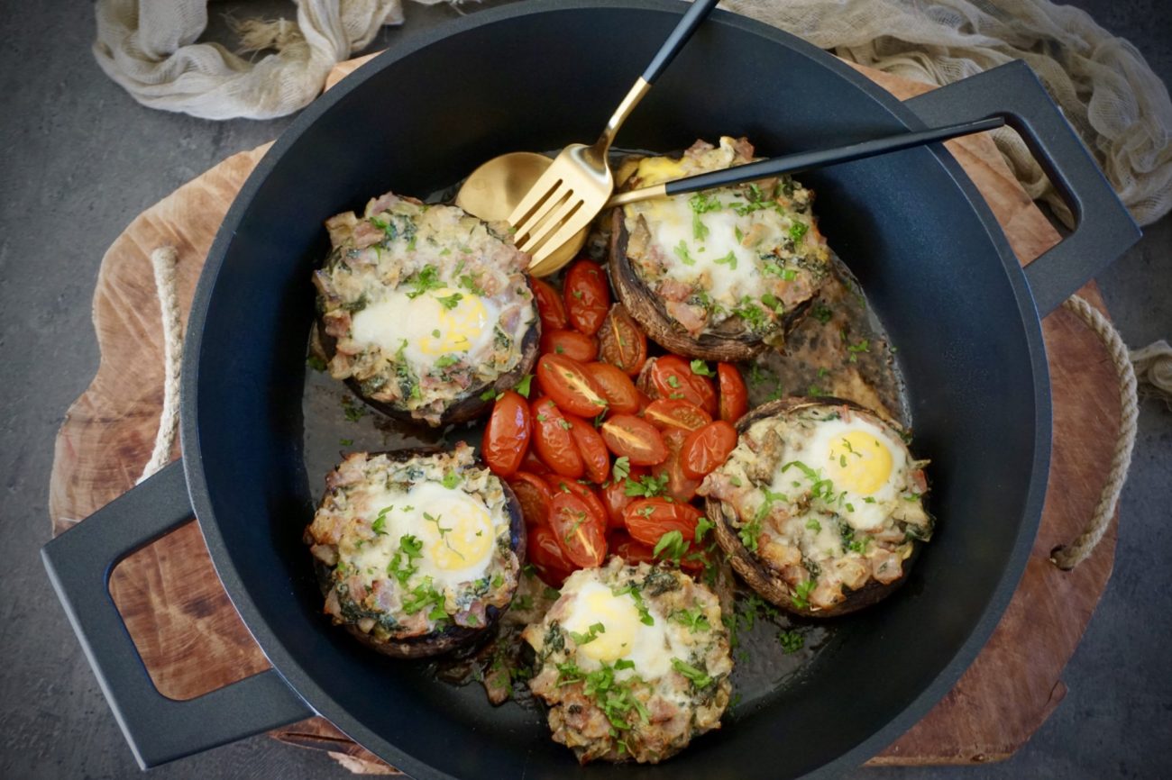 Zapečené plněné žampiony Portobello