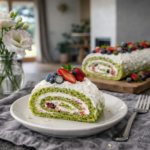 Svěží mechová roláda s tvarohovým krémem