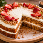 Mrkvový dort s jahodami