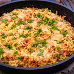 Zapečené špecle se šunkou a sýrem