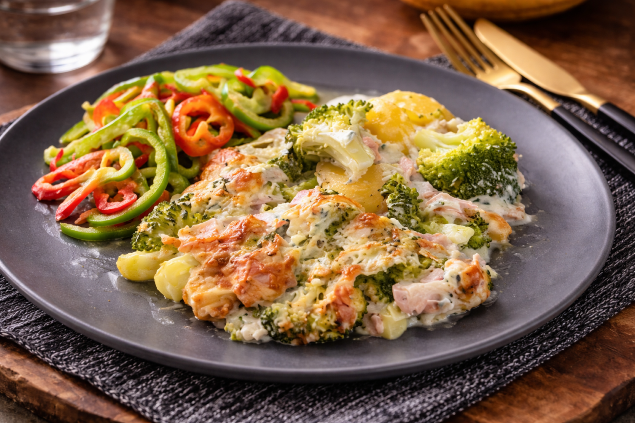 Brokolice zapečená s modrým sýrem