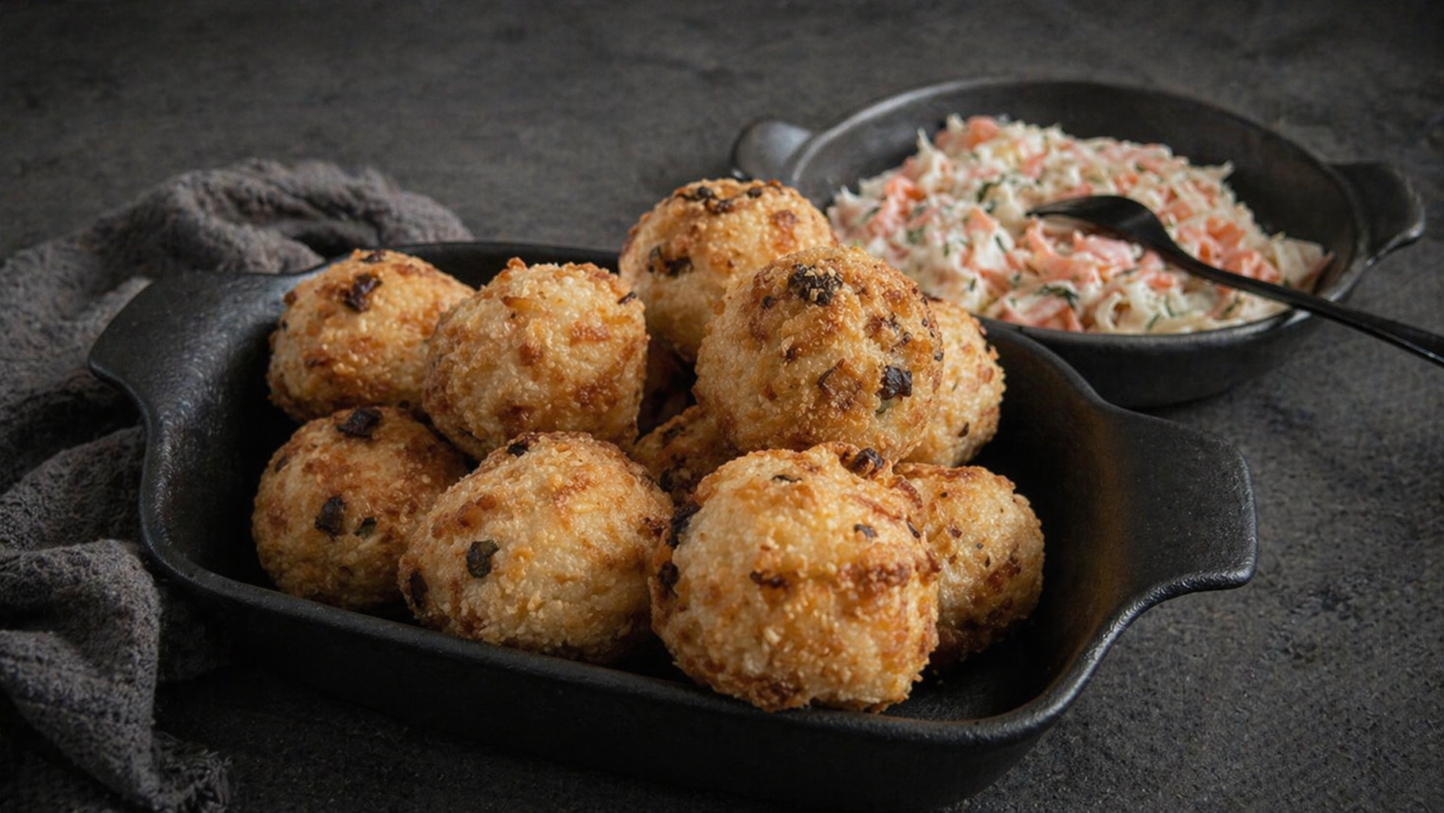 Rýžové krokety s uzeným lososem