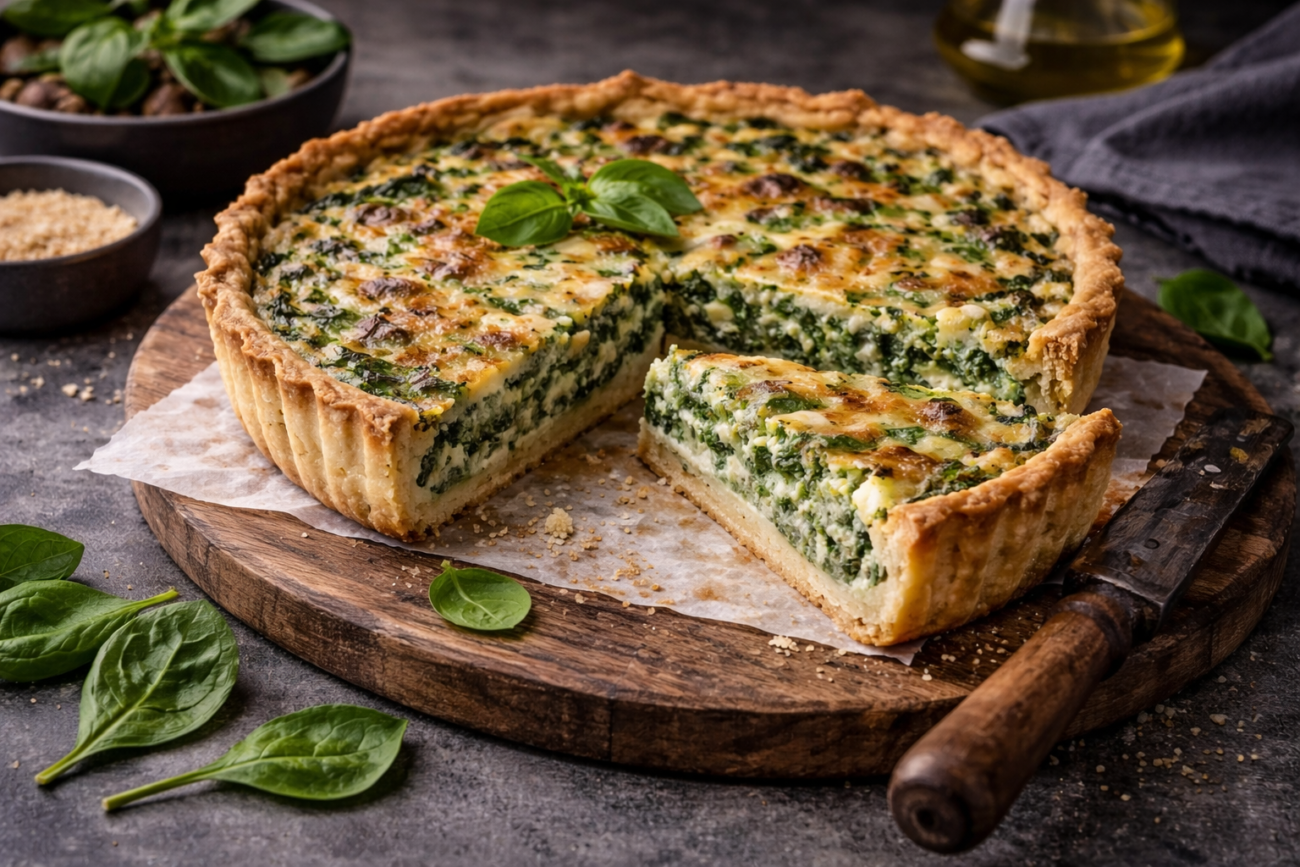 Špenátový koláč – quiche
