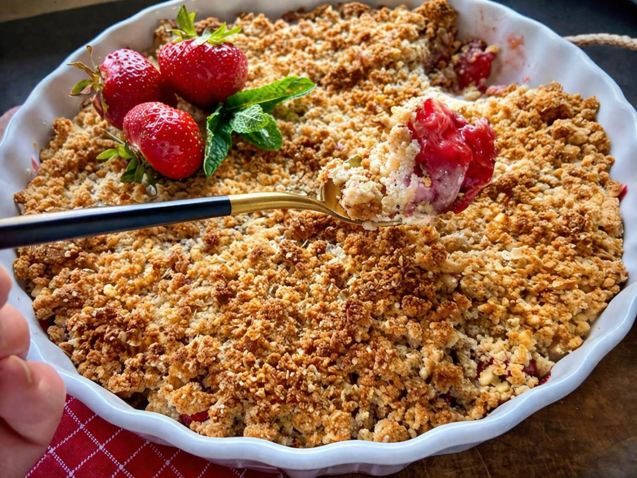 Jednoduchý jahodový crumble