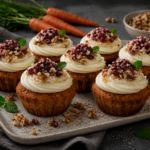 Mrkvové cupcakes s tvarohovým krémem a ořechy