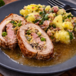 Roláda z vepřové panenky se žampióny