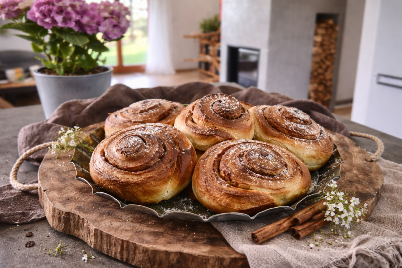 Skořicové šneky s jablíčkem