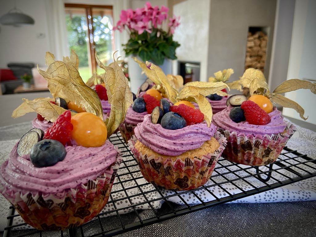 Borůvkové cupcaky