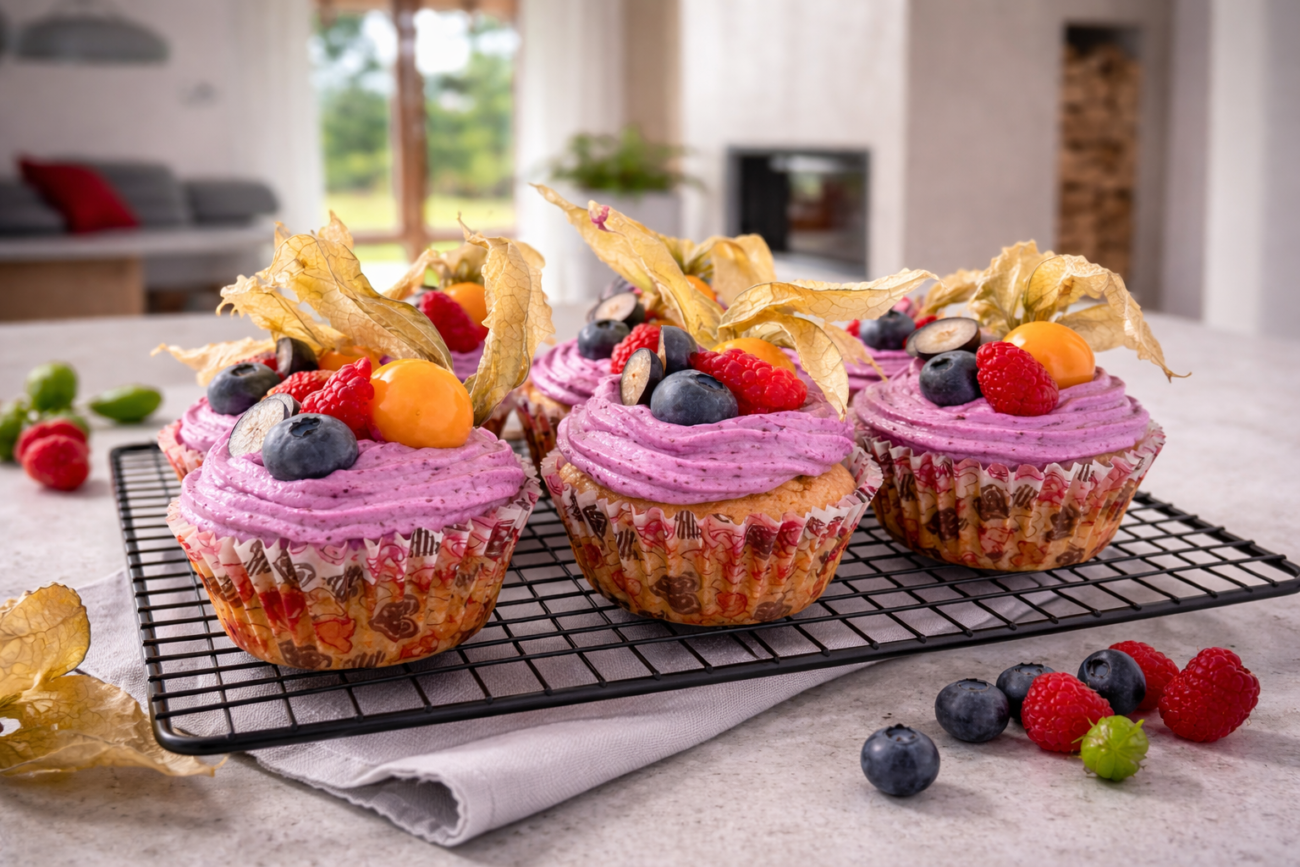 Borůvkové cupcaky