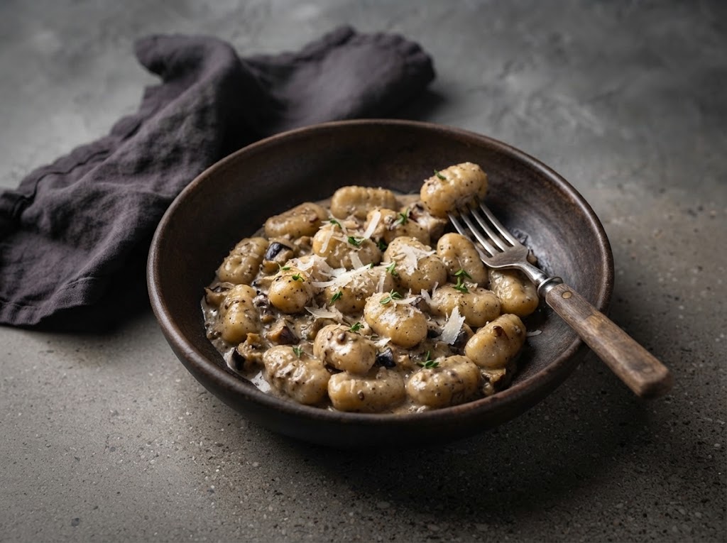 Bramborové gnocchi s omáčkou z pečeného lilku