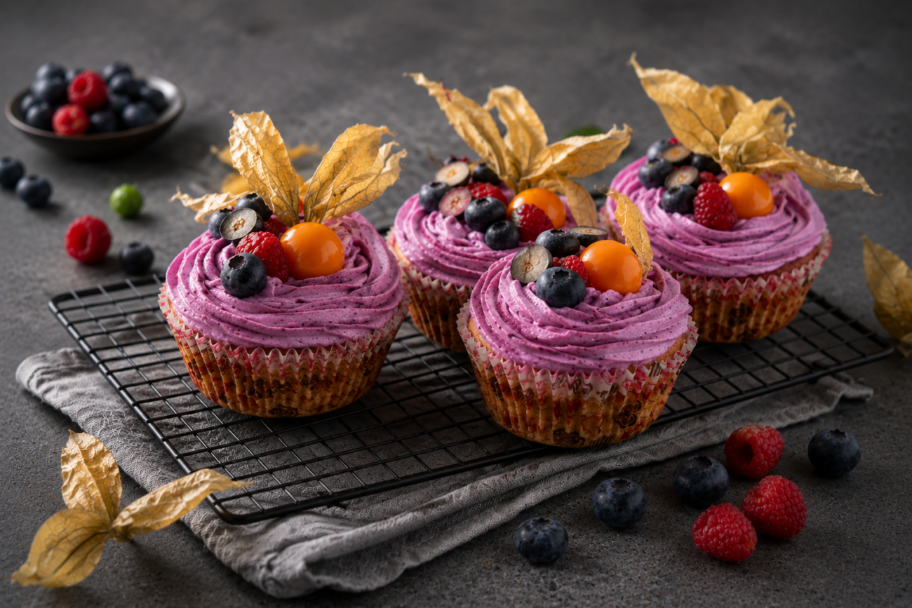 Borůvkové cupcaky