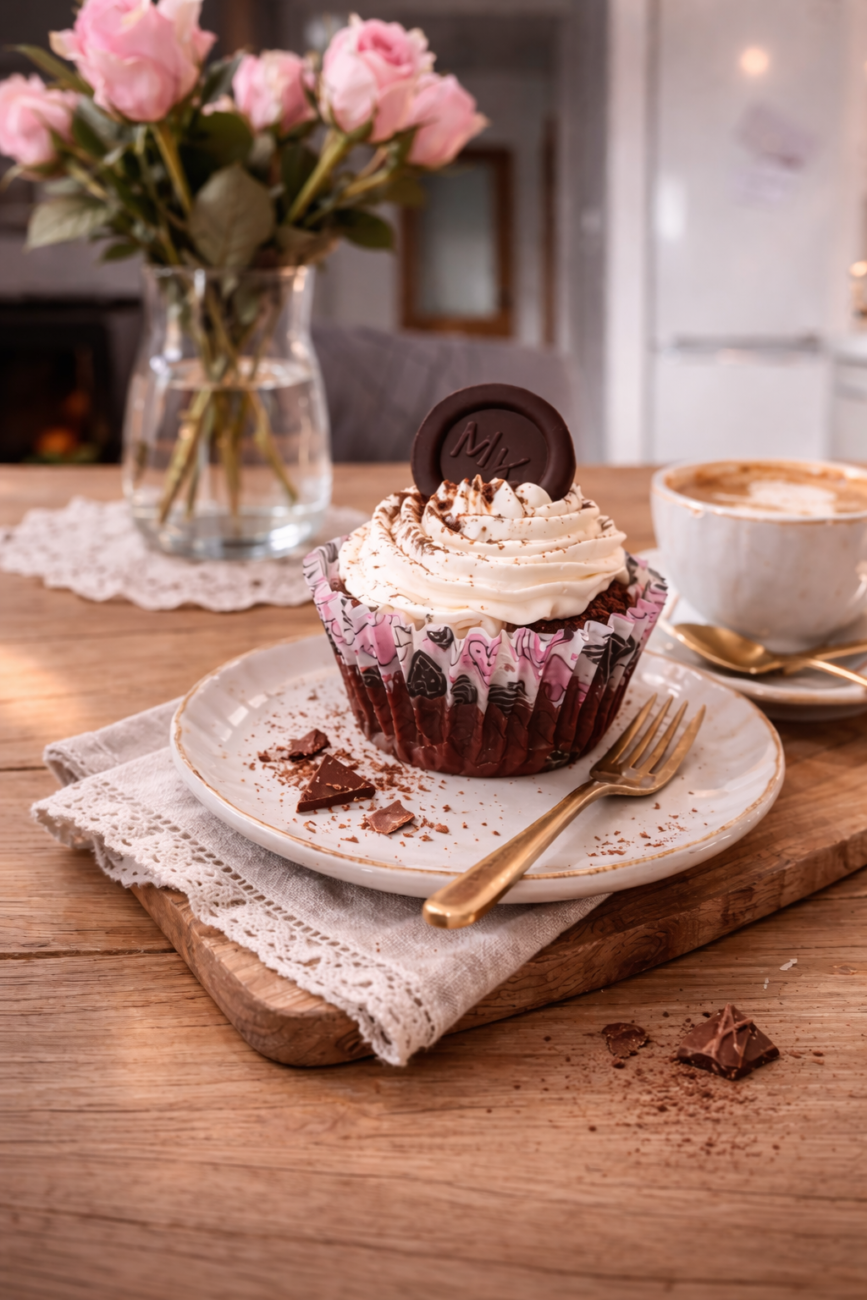 Kakaové cupcake s višněmi