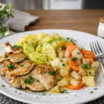 Kuřecí medailonky s dušenou kedlubnou a mrkví