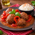 Masové koule v rajčatovo-paprikové omáčce