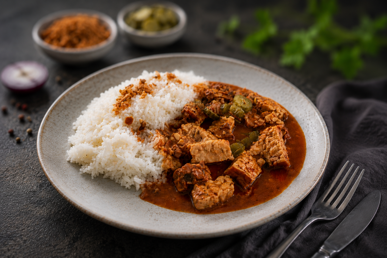 Vegetariánská znojemská z uzeného tempehu
